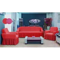 Комплект чехлов на резинке на диван и 2 кресла Vip Сота красные
