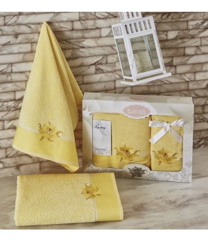 Комплект махровых полотенец SPRAY желтый