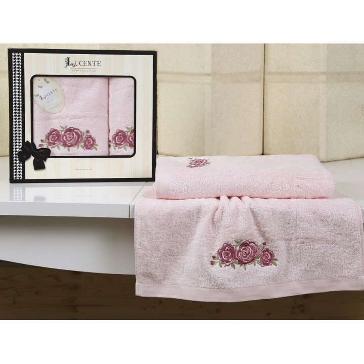 Комплект полотенец бамбук RISO 50х90-70х140 см розовый